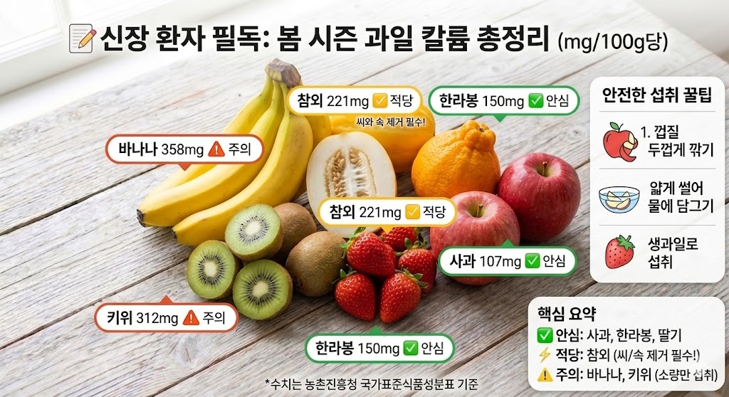 봄에 자주 먹는 과일 칼륨 총정리 (딸기 칼륨, 한라봉 칼륨, 참외 칼륨, 바나나 칼륨, 키위 칼륨, 사과 칼륨)