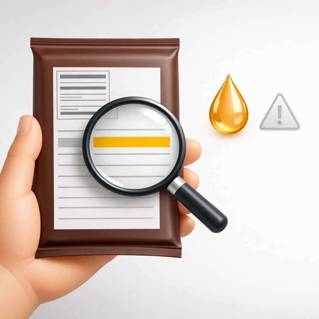 초콜릿의 성분을 살펴보는 이미지