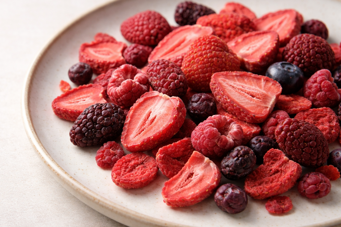 예쁨과 식감 둘 다 잡은 동결건조 과일칩의 설명을 돕는 이미지