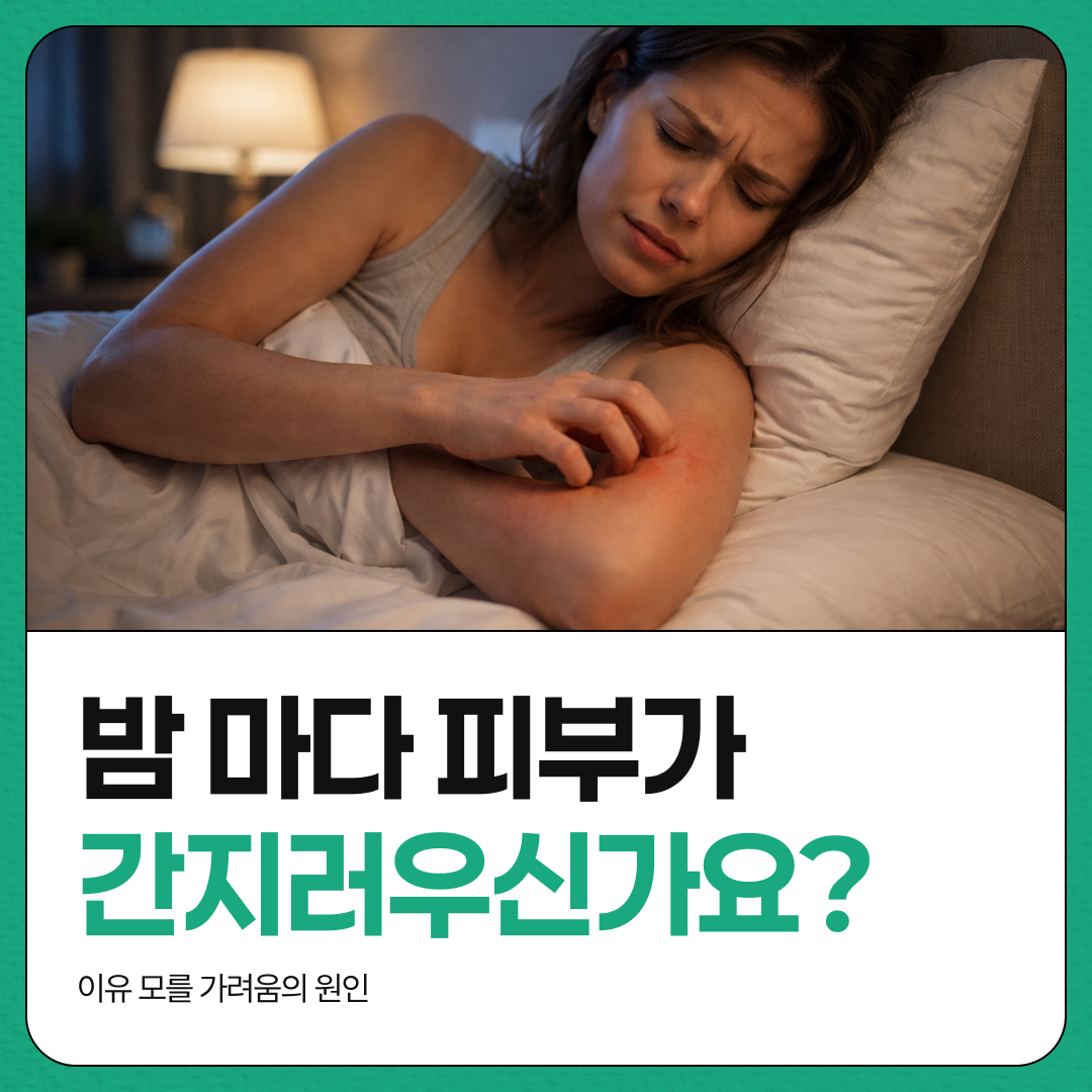 밤마다 피부가 간지러움, 피부가려움, 피부건조증, 닥터키드니