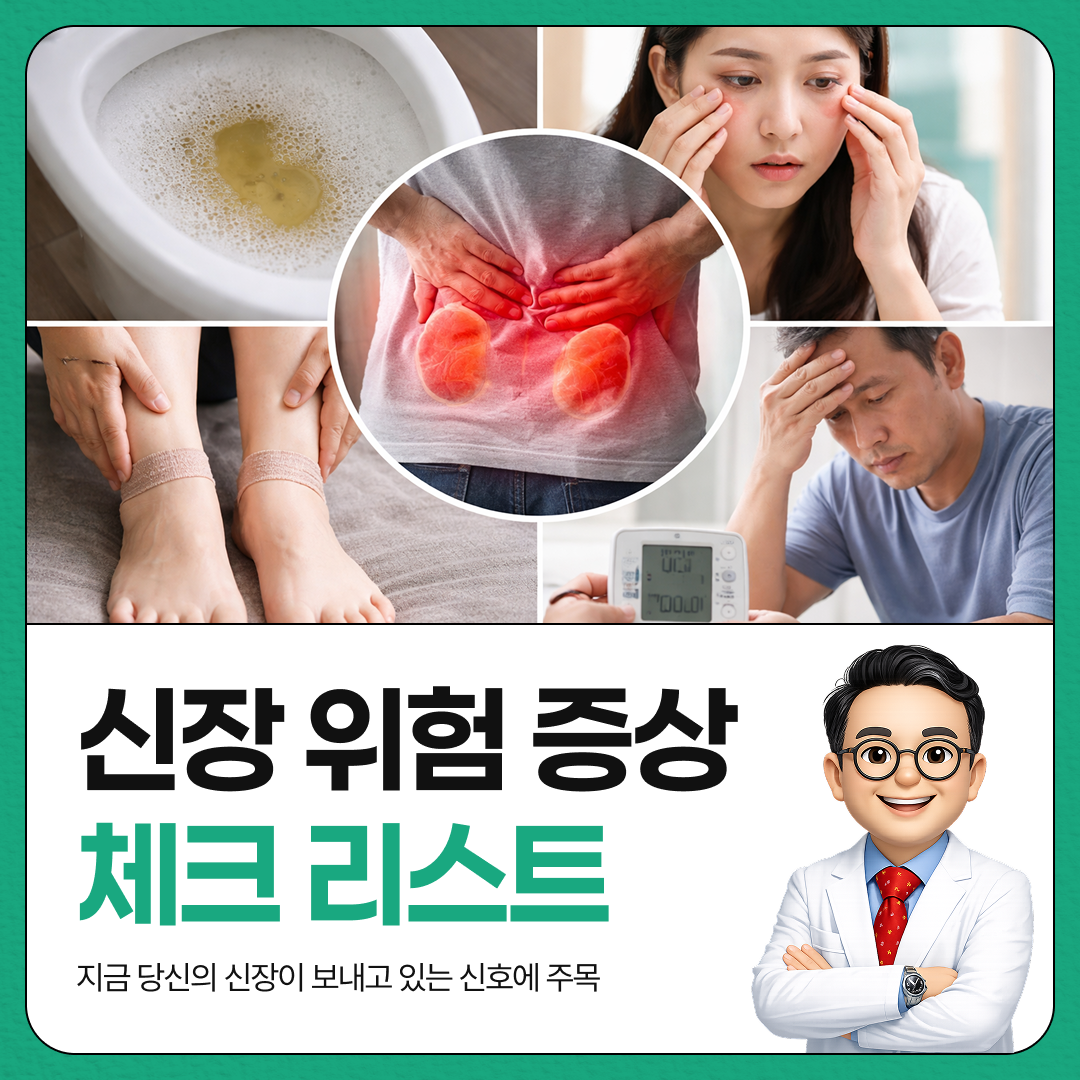신장이 망가지는 신호, 신장 SOS 신호, 신장 체크리스트