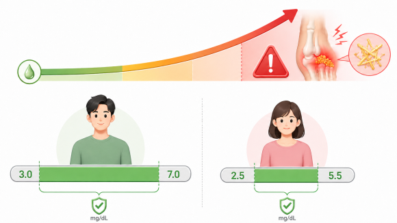 요산 정상 수치는 얼마일까?_성별에 따른 요산 정상 범위 이미지