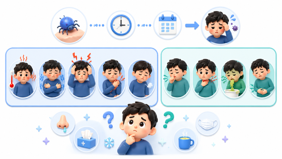 처음에는 감기와  비슷할 수 있습니다.